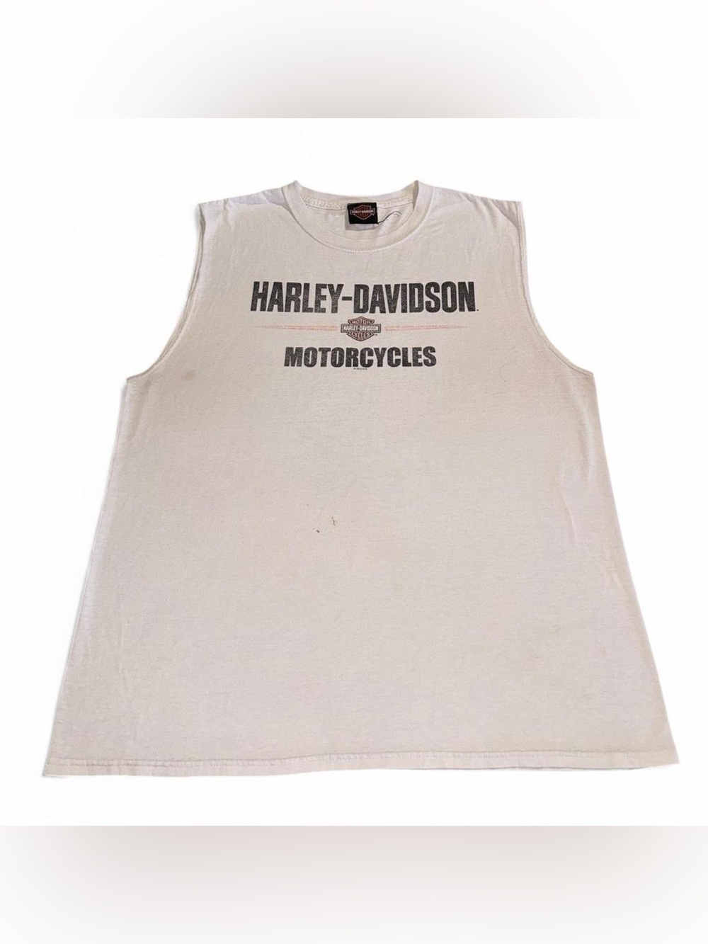 Harley-Davidson Men's Cream Sleeveless Motorcycle Logo Tank